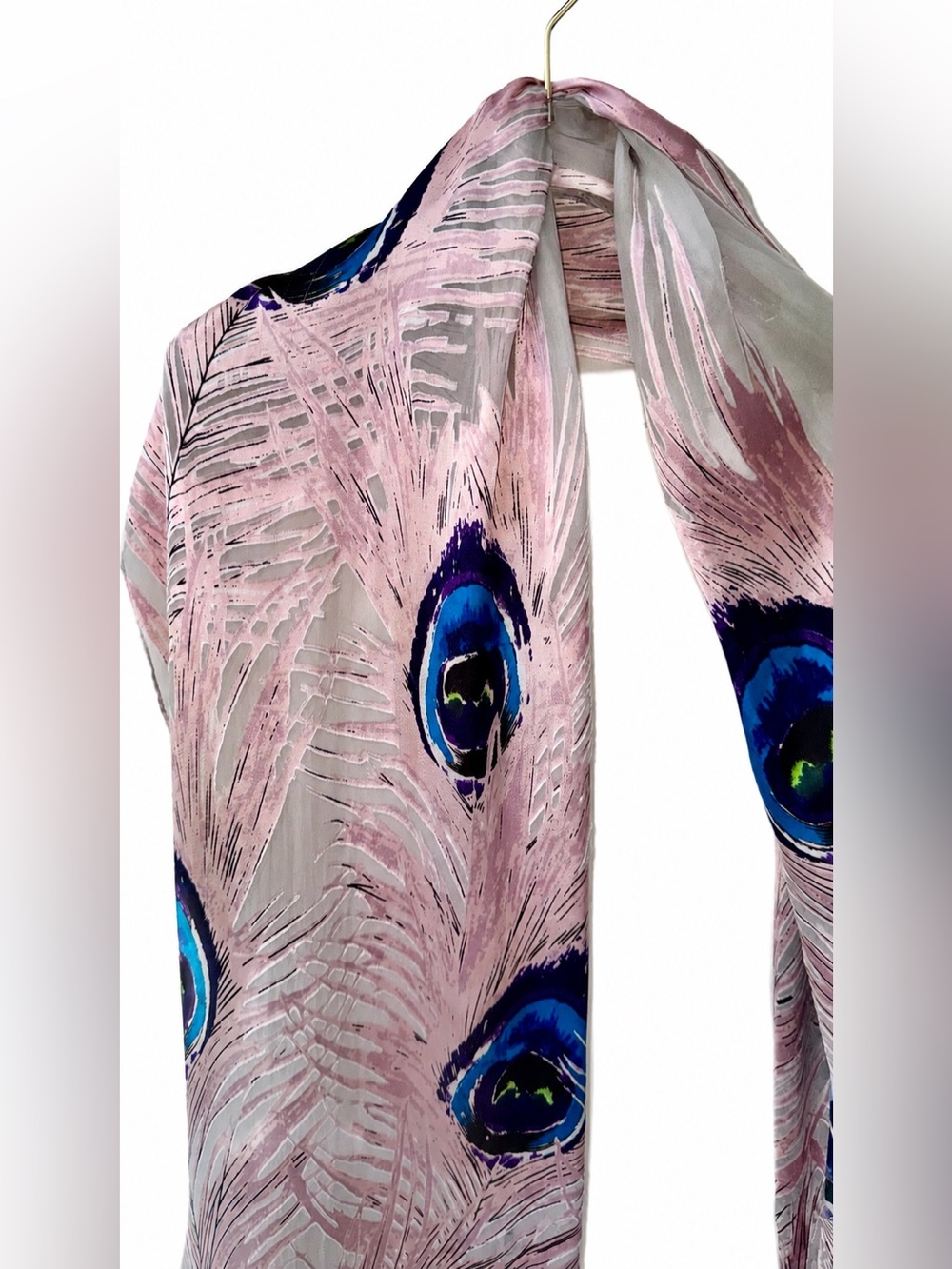 Cynthia Rowley Peacock 100% Silk Scarf –